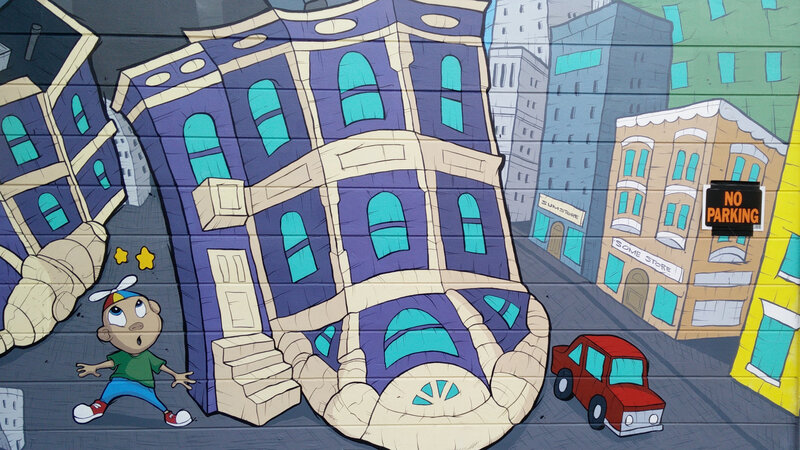 Cartoon Boy on Street