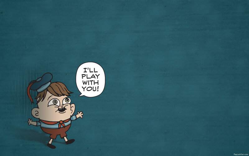 cartoon boy saying I'll play with you