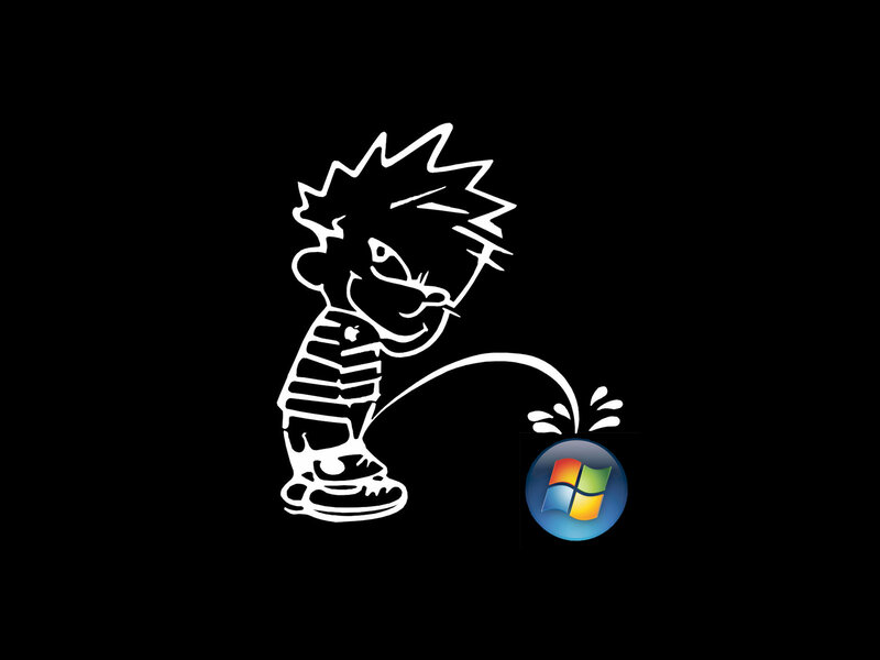 Cartoon Boy Urinating — Black