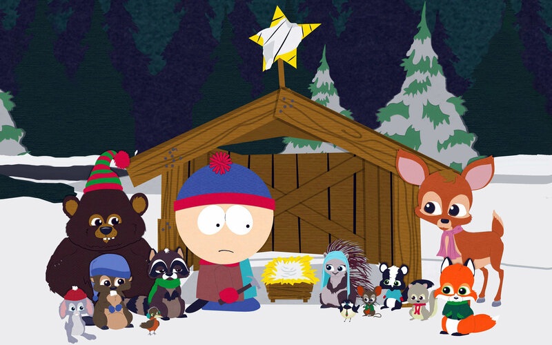 Cartoon Boy with Animals — Brown