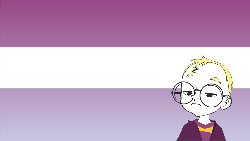 Cartoon Boy with Glasses — Purple