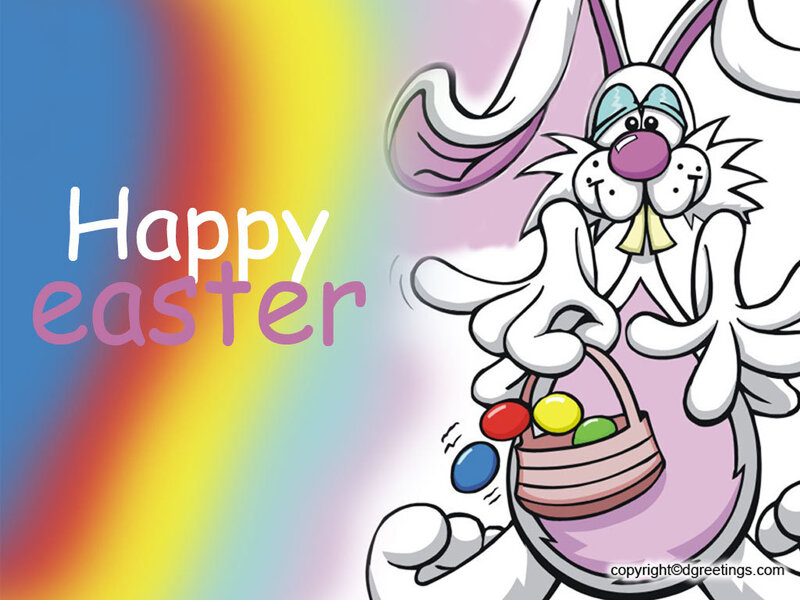 Cartoon Bunny Holding Basket