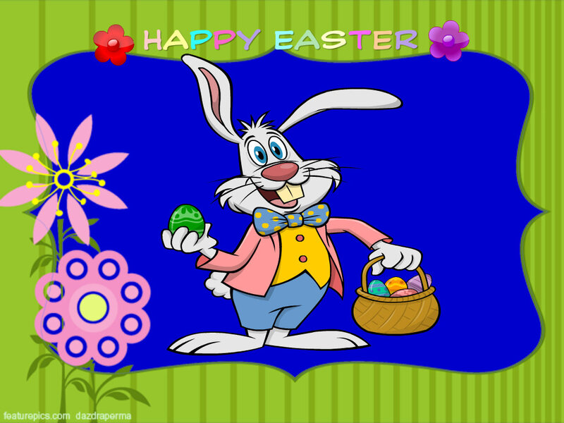 Cartoon Bunny Holding Eggs
