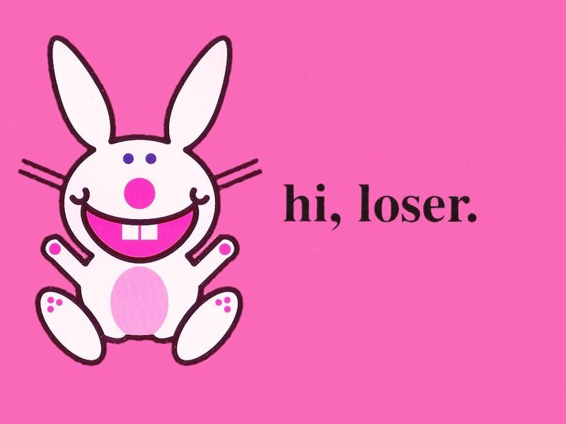 cartoon bunny saying hi loser