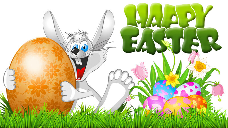 Cartoon Bunny with Eggs