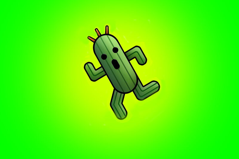 Cartoon Cactus Character — Green