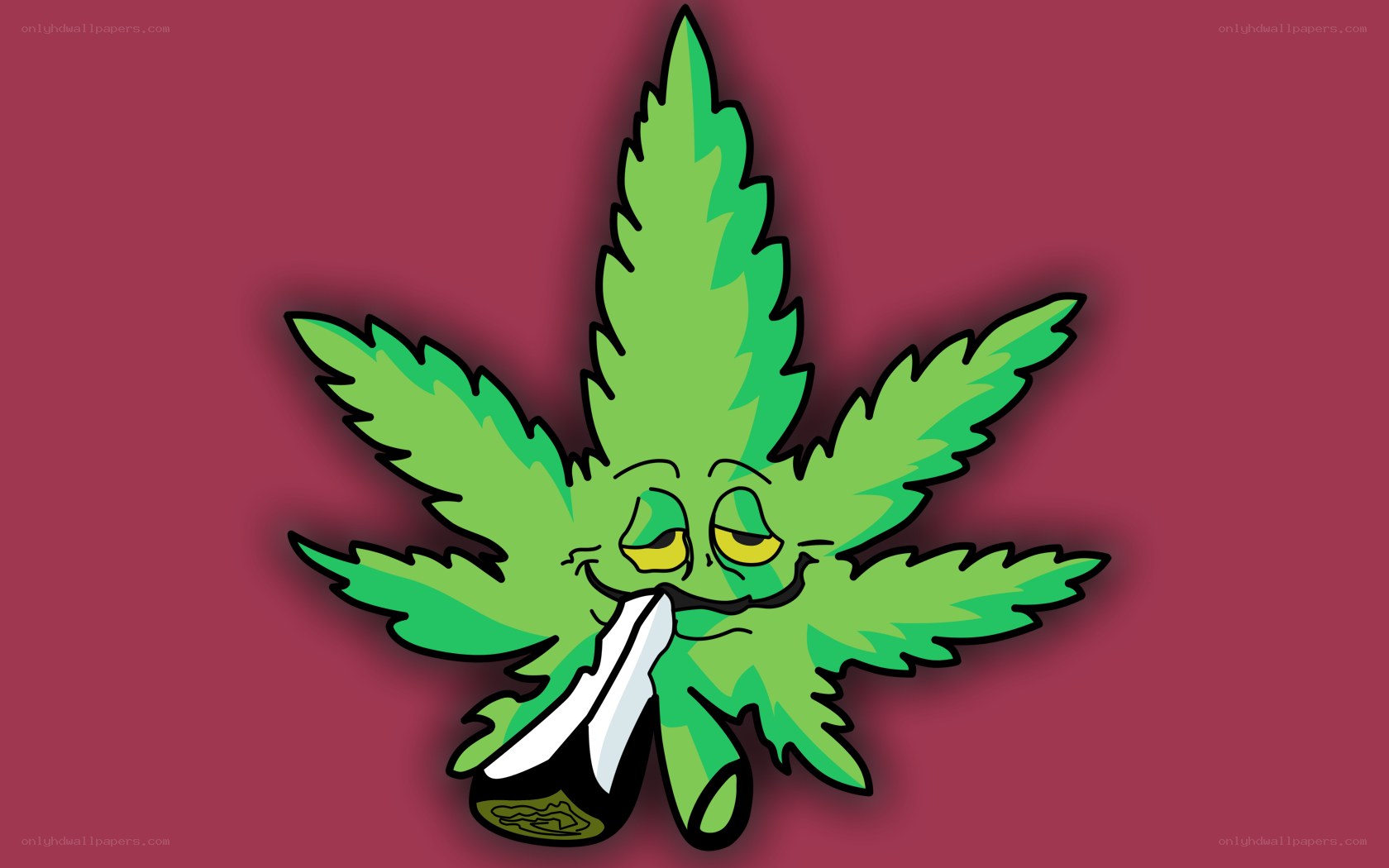 cartoon cannabis leaf character