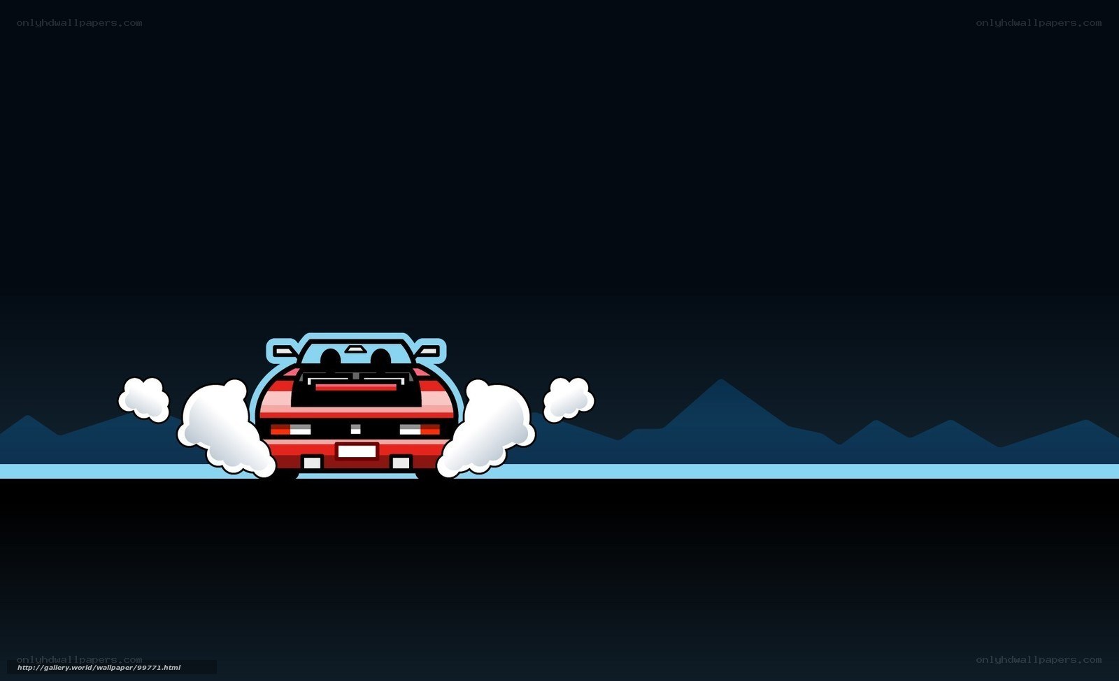cartoon car drifting at night
