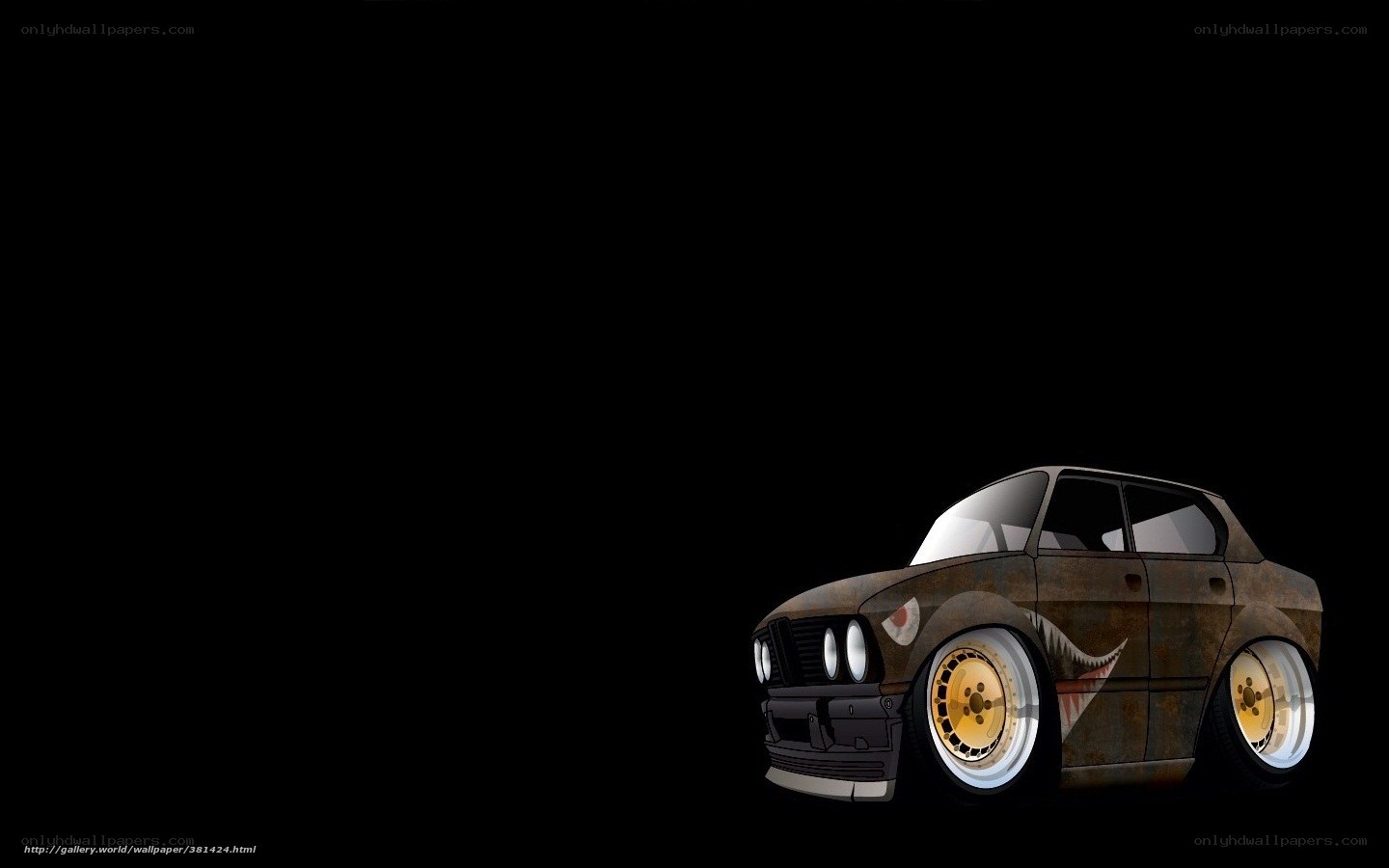 cartoon car with shark teeth