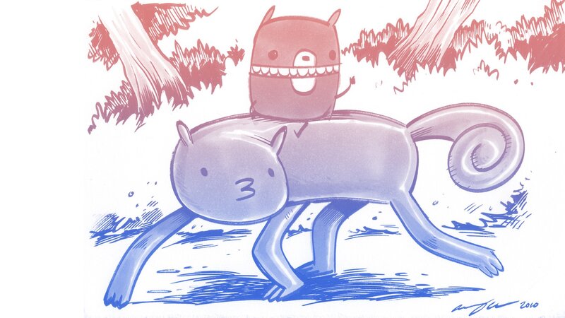 cartoon cat and dog illustration