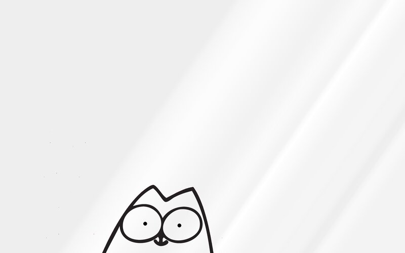Cartoon Cat Character — White