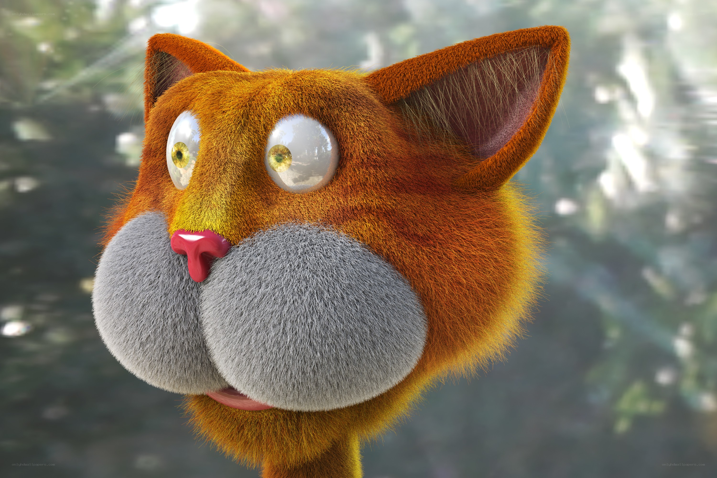 cartoon cat head close-up