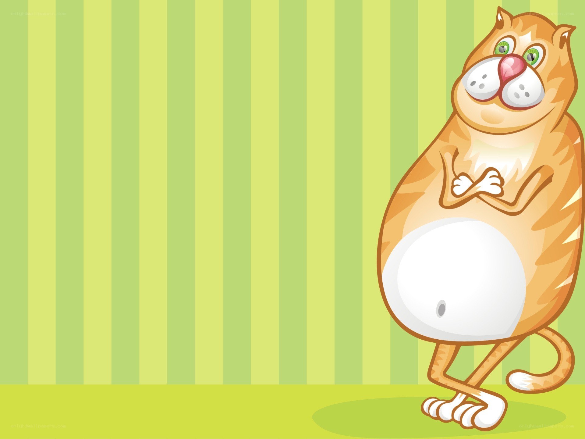 cartoon cat on striped background