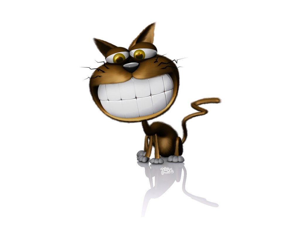 cartoon cat with big smile