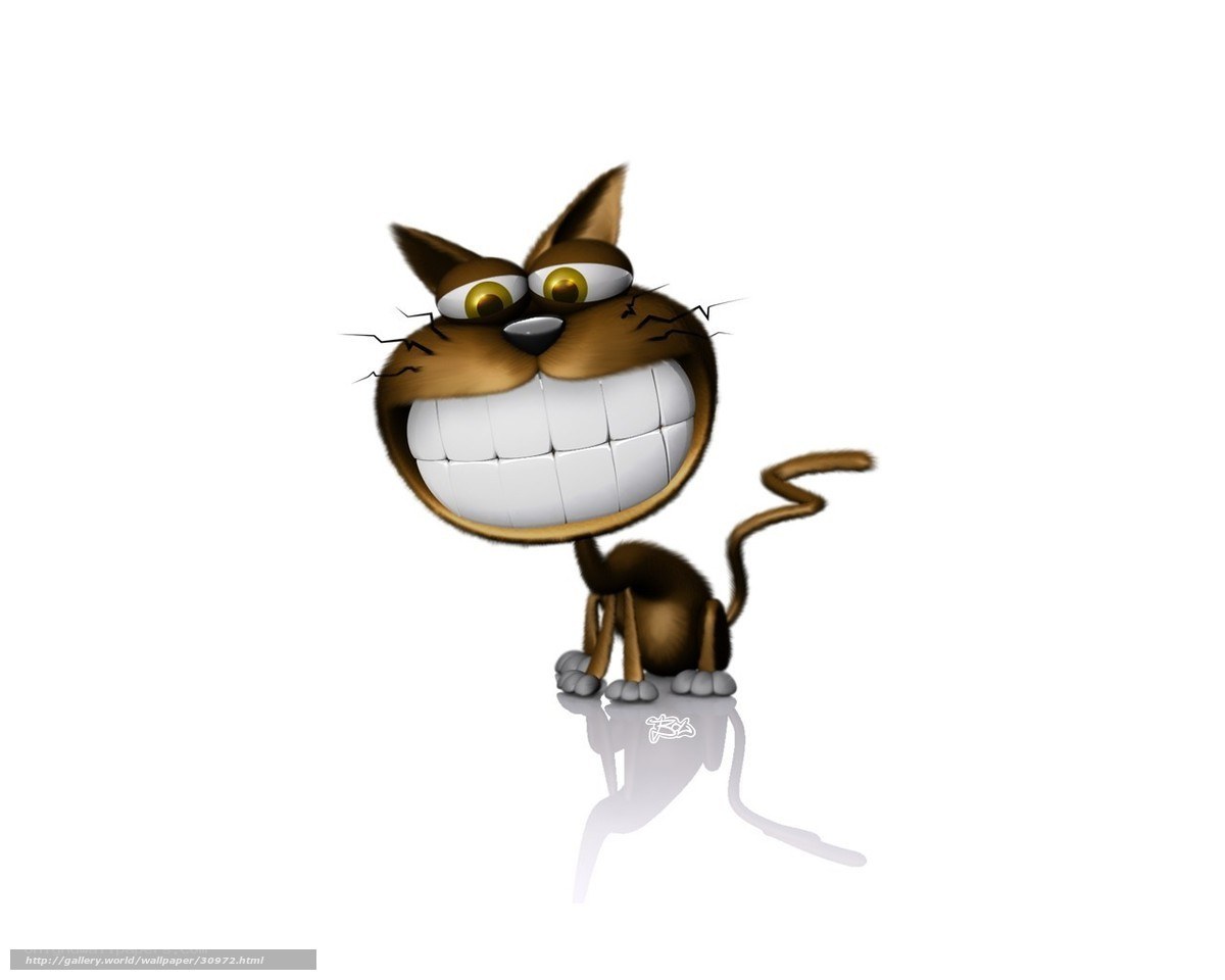 cartoon cat with big smile