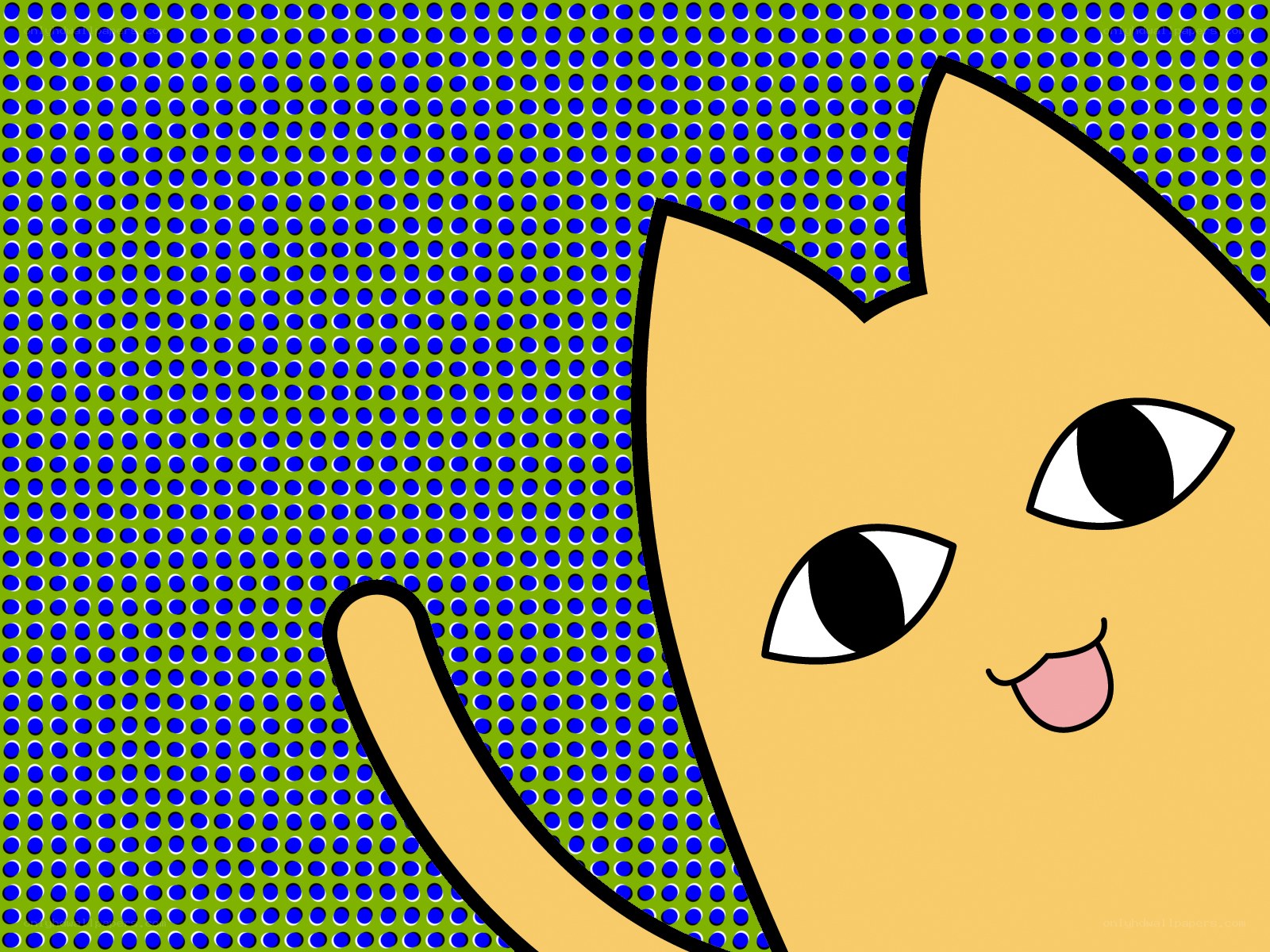 cartoon cat with blue dots