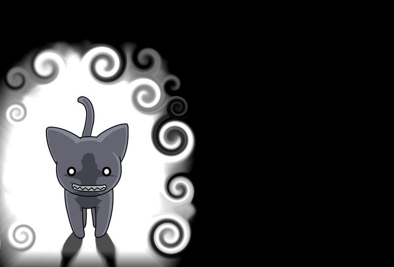 cartoon cat with glowing swirls