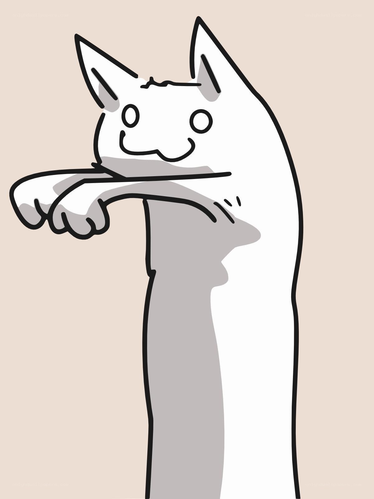 cartoon cat with long neck