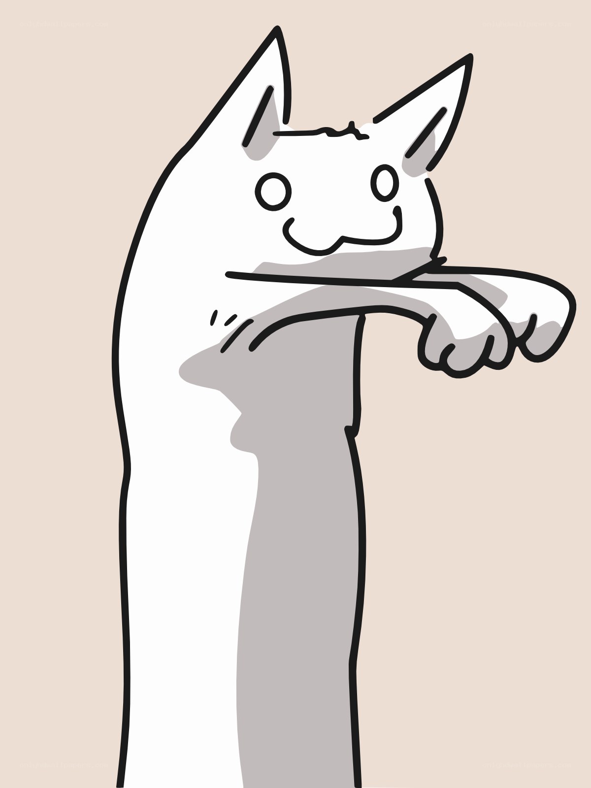 cartoon cat with long neck