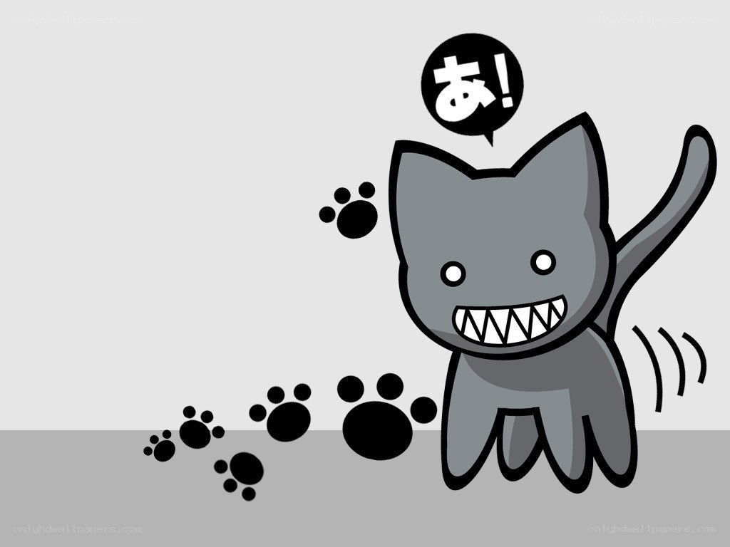 cartoon cat with paw prints