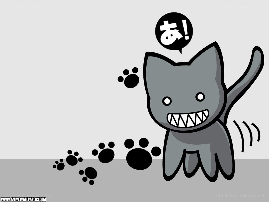 cartoon cat with paw prints