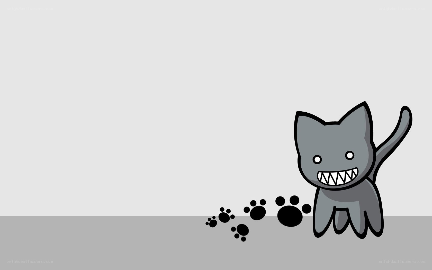cartoon cat with paw prints