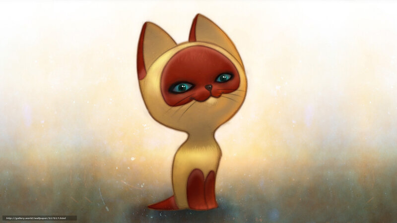 Cartoon Cat with Red Mask
