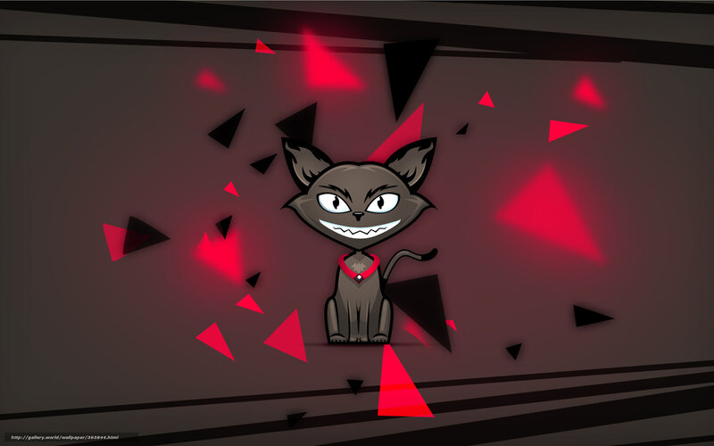cartoon cat with red triangles