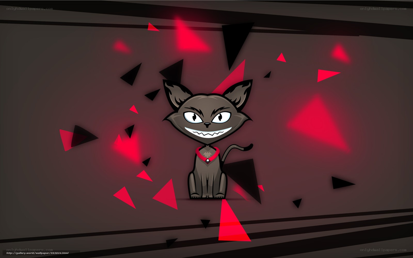 cartoon cat with red triangles
