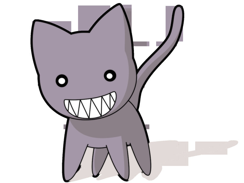 cartoon cat with sharp teeth
