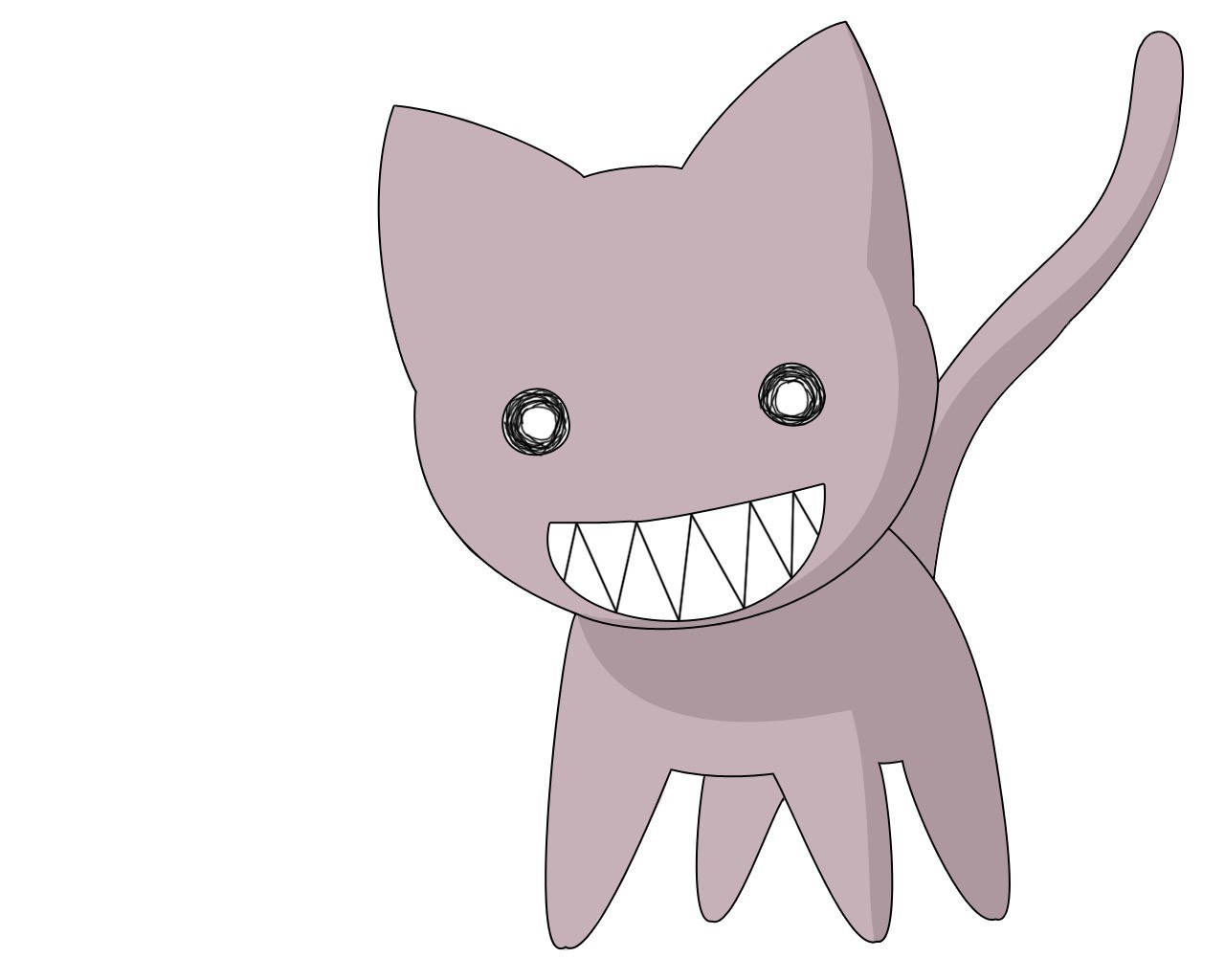 cartoon cat with sharp teeth