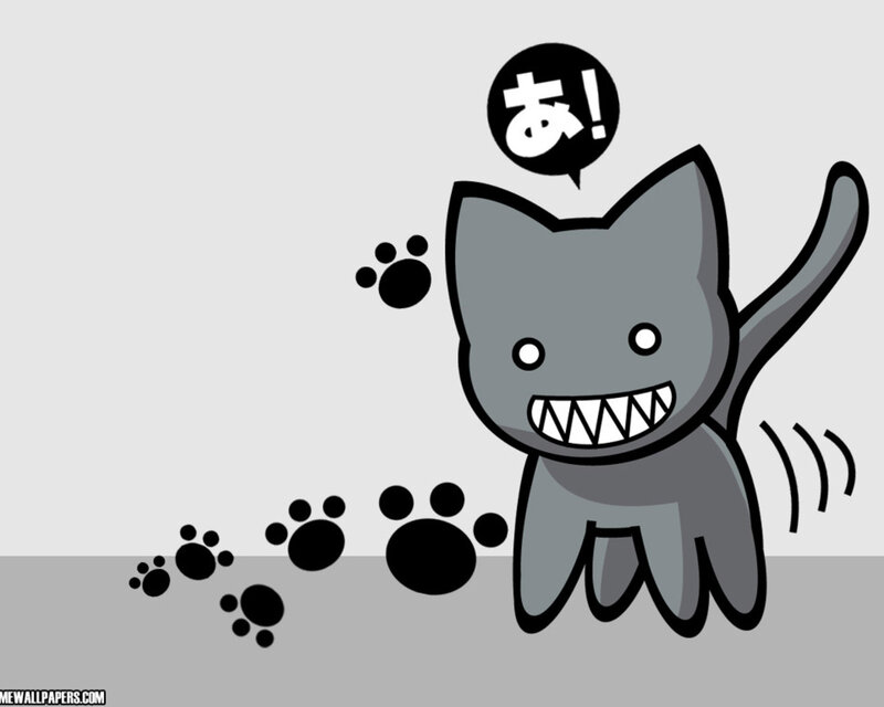 cartoon cat with sharp teeth