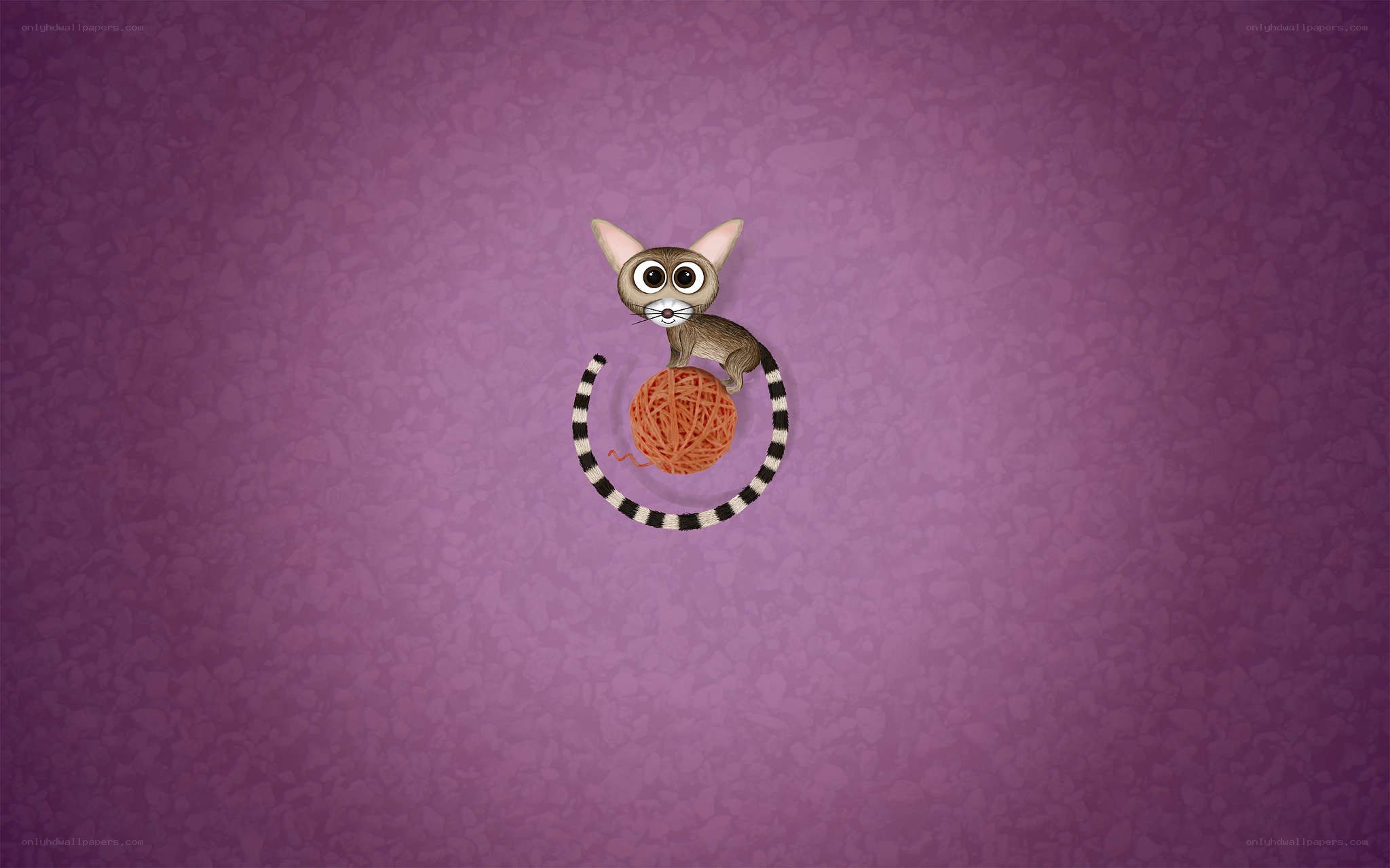 cartoon cat with yarn ball