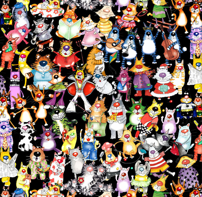 Cartoon Cats in Costumes