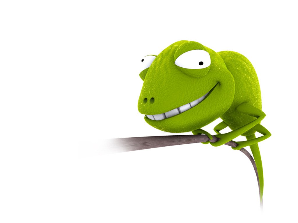 cartoon chameleon on a branch