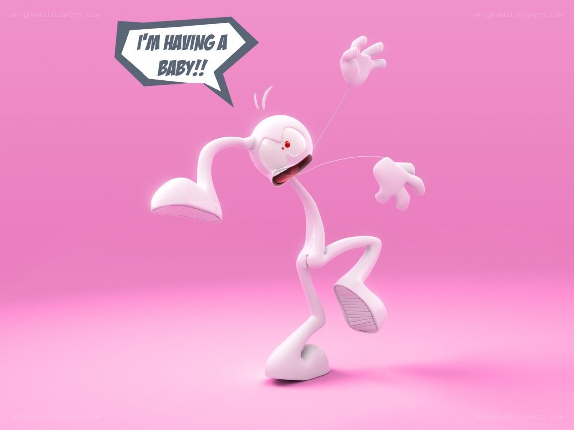 Cartoon character announcing pregnancy