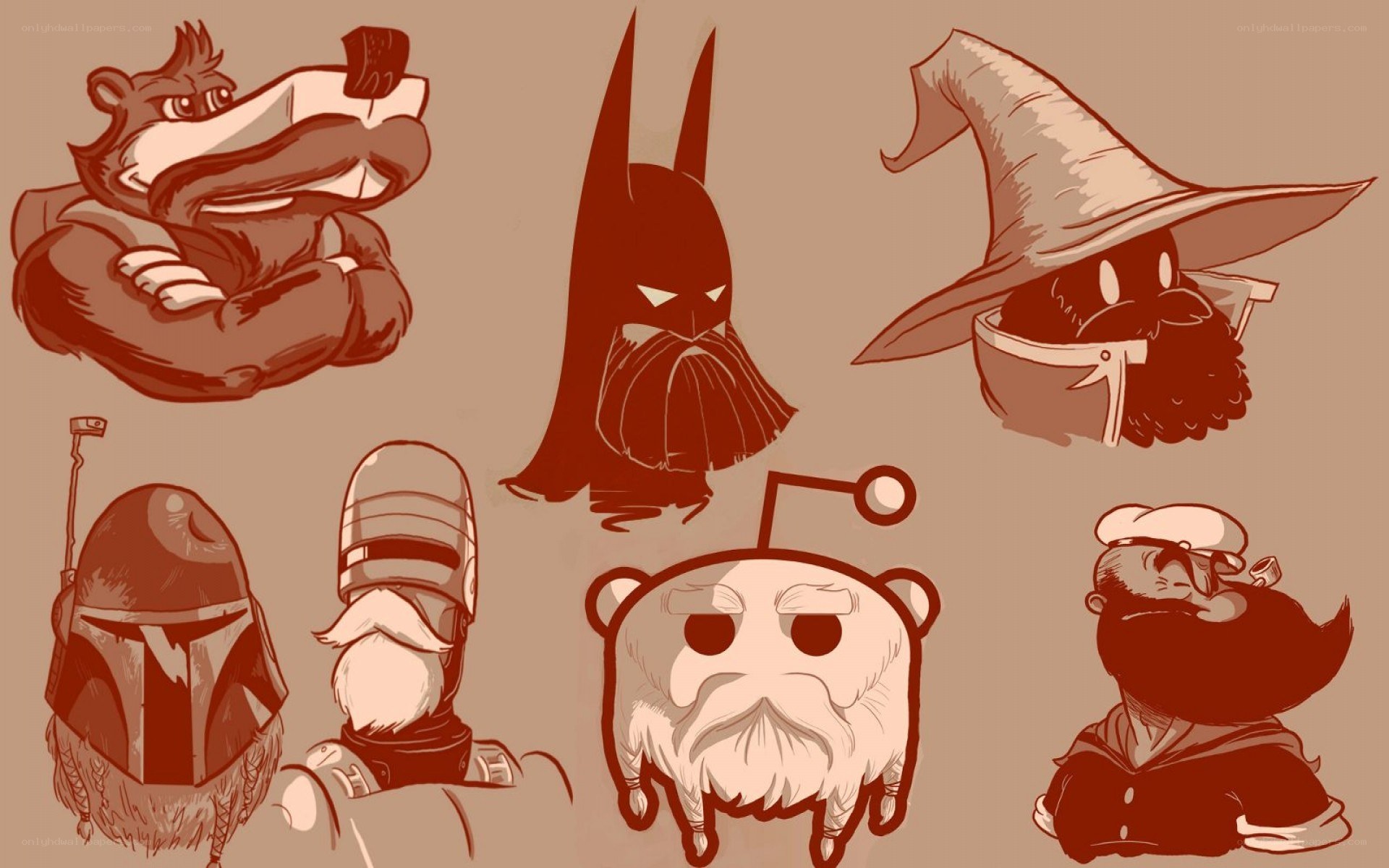 cartoon character beards