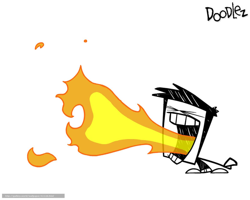 cartoon character breathing fire