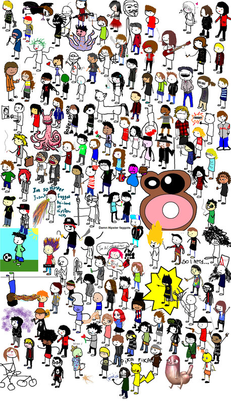 Cartoon character collage