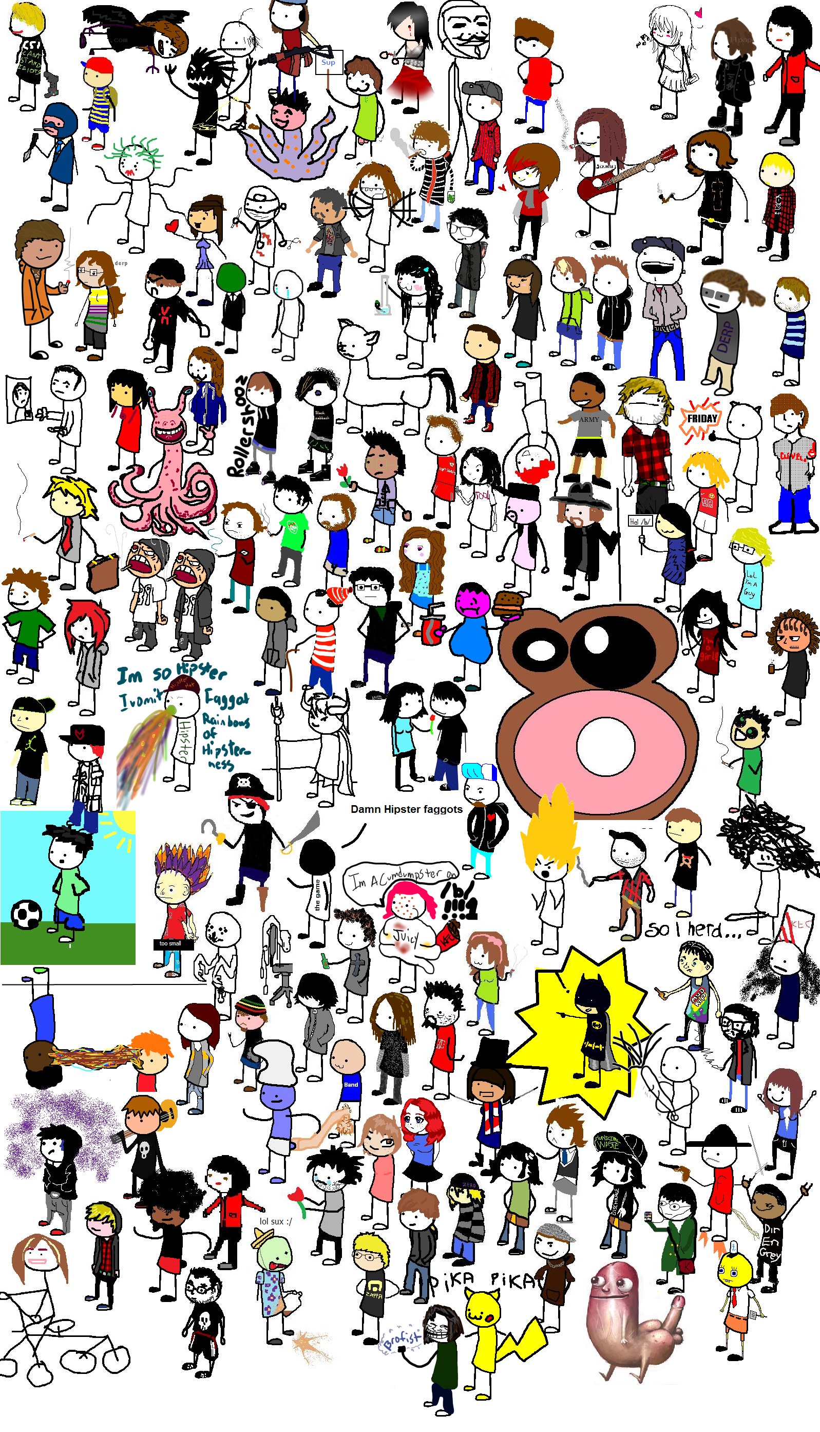 Cartoon character collage