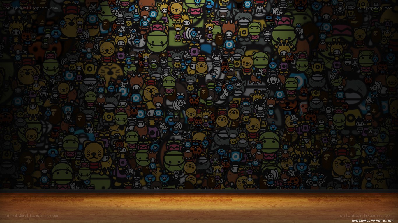 cartoon character collage wallpaper