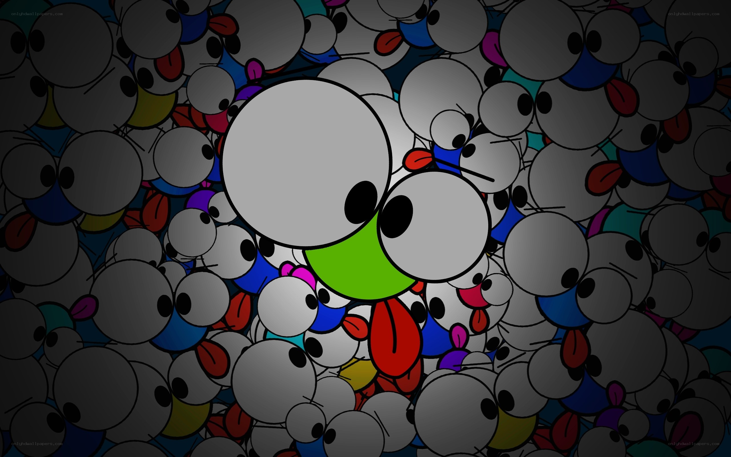cartoon character crowd
