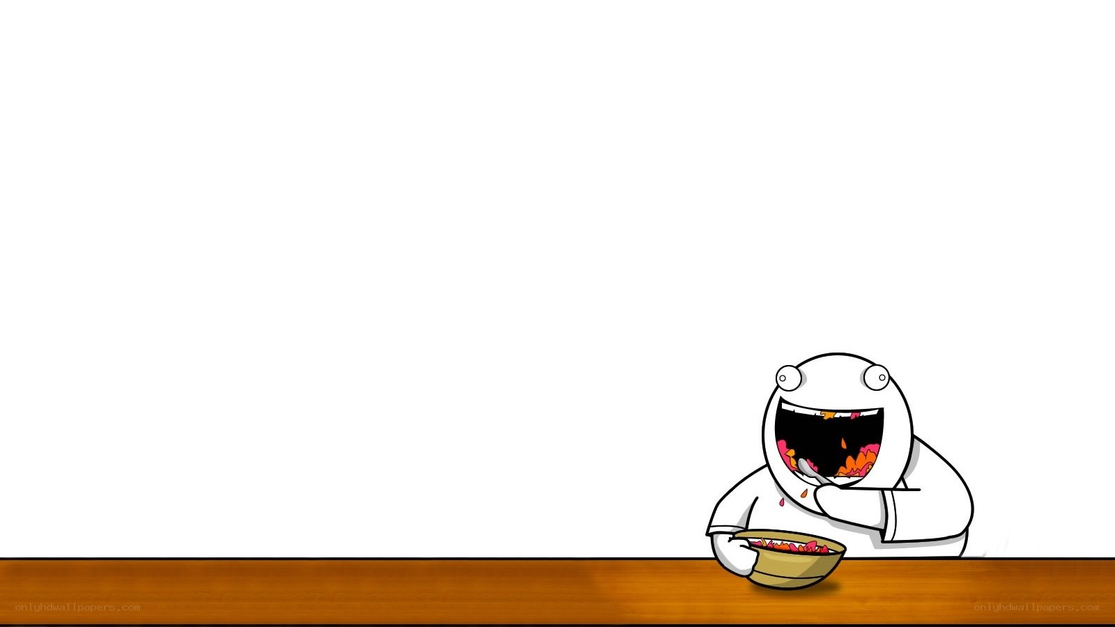 cartoon character eating cereal