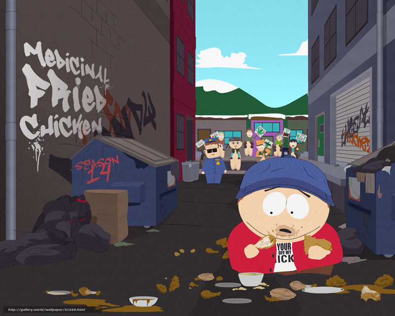 Cartoon character eating chicken