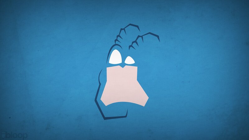 Cartoon Character Face — Blue