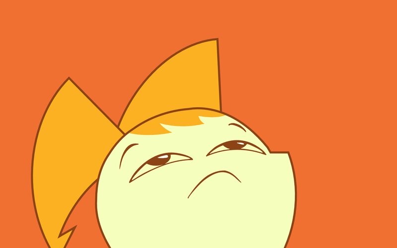 Cartoon Character Face — Orange, Smug