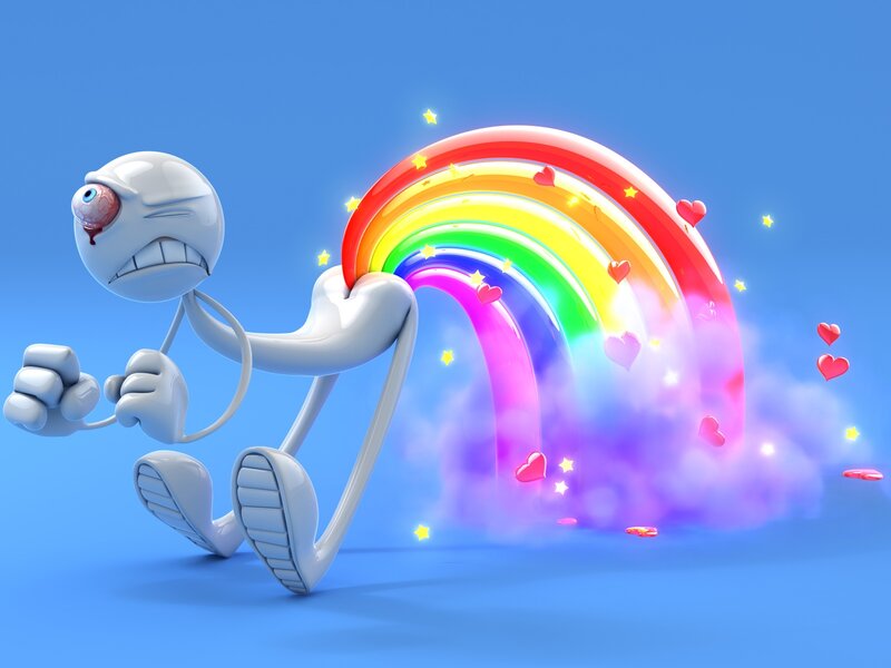 Cartoon Character Farting — Blue