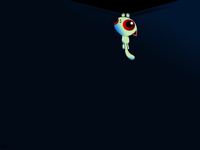 cartoon character hanging from ceiling