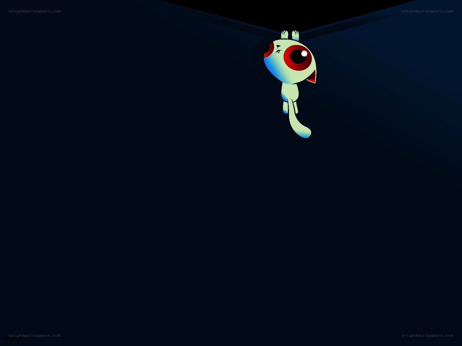 cartoon character hanging from ceiling