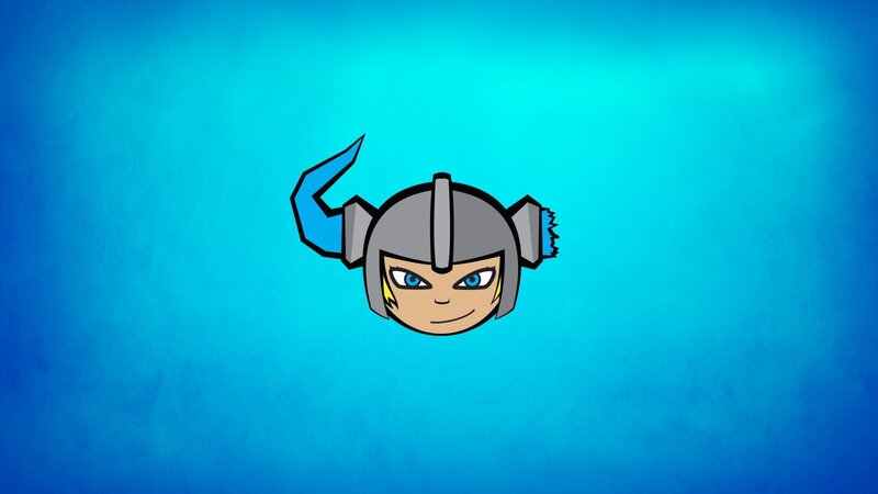 Cartoon Character Head — Blue, Calm